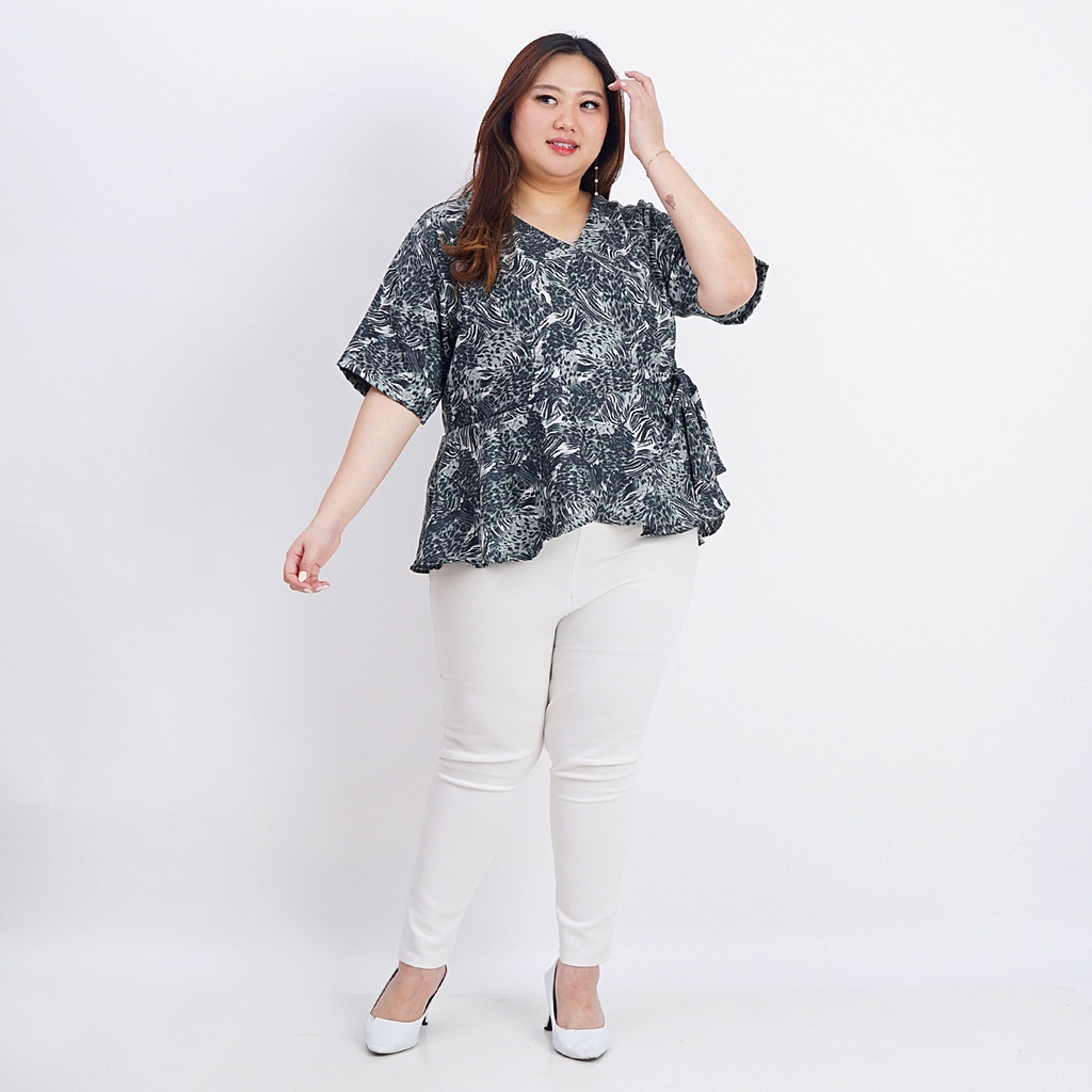 Blouse Bigsize Wanita  Atasan Polos Wanita Jumbo 628 Corak Shakila