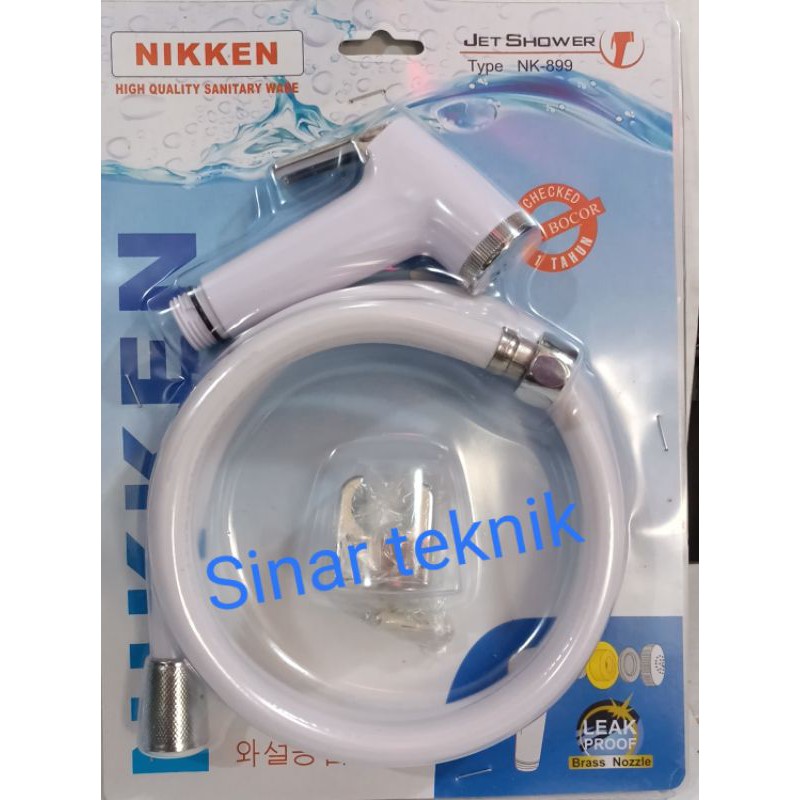 Semprot Air toilet/Shower cebok Niken  1,2M -putih