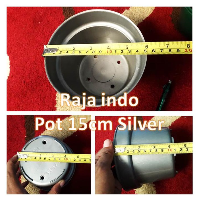 Pot Bunga 15cm Hijau Silver Merahbata Pot Tanaman Hias Grosir Murah Plastik 15 Cm