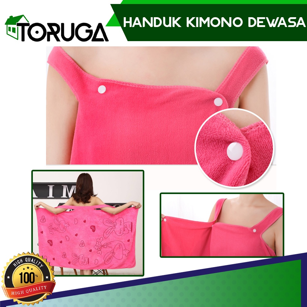 Baju Hannduk Kimono Dewasa Wearable Bath Towel Dress Multifungsi