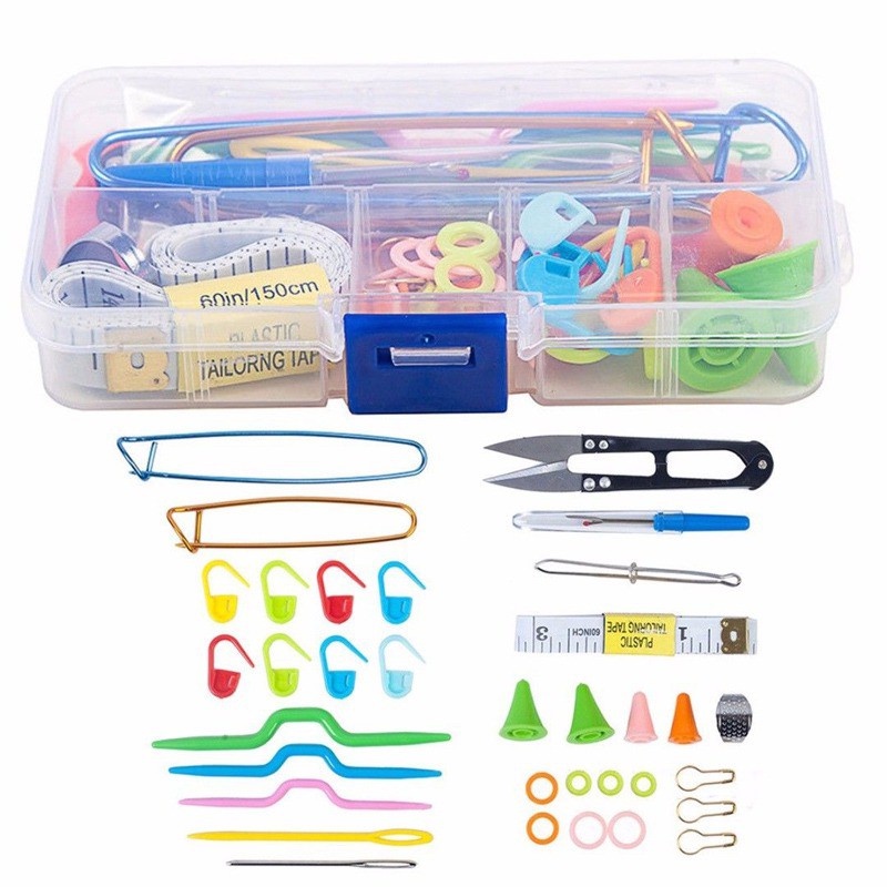 Knitting Kit Accessories ANK ISI 58 PCS / Paket Aksesoris Merajut Lengkap Set