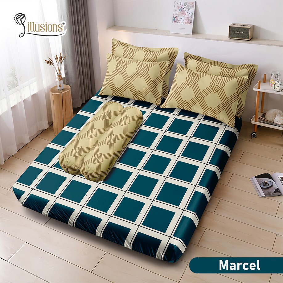 Sprei Illusions / Sprei Karet Illusions - Tersedia Motif Marcel uk 180x200cm
