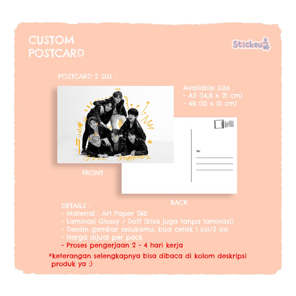 

[CUSTOM] CUSTOM POSTCARD/CUSTOM POSTCARD KPOP