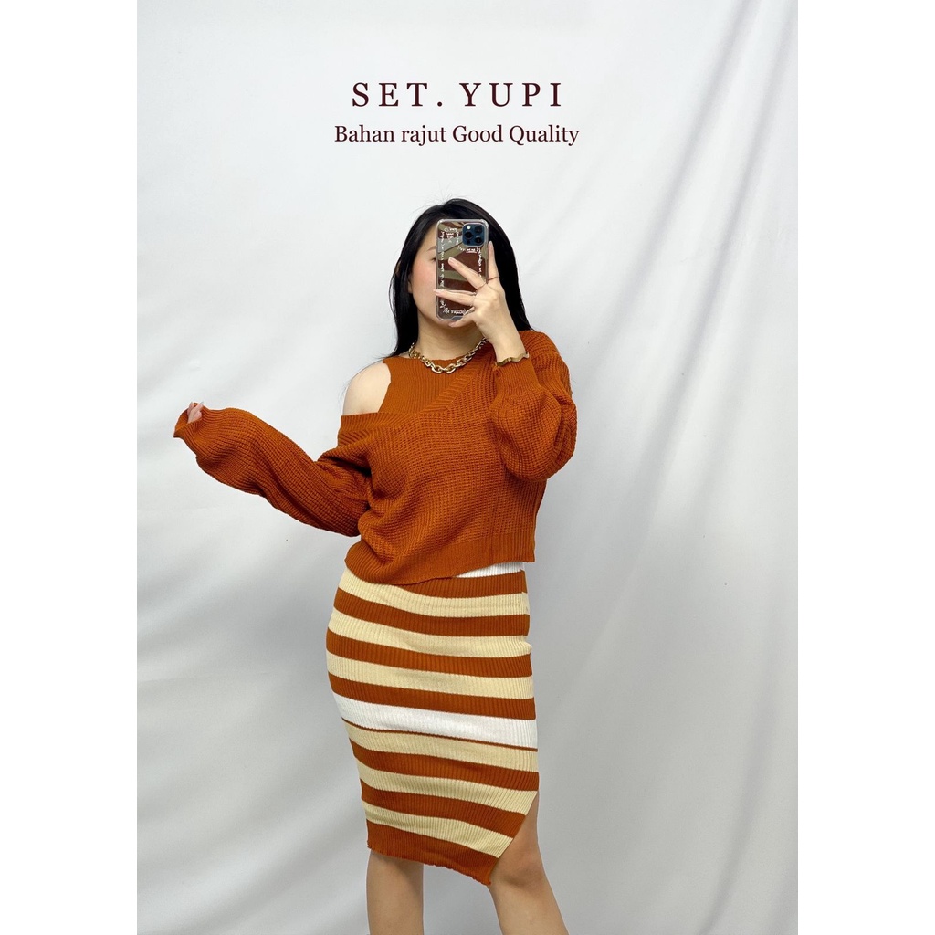 BF. ID - Bisa COD /Setelan Wanita Rajut Yupi /set kekinian /set fashion /oversize