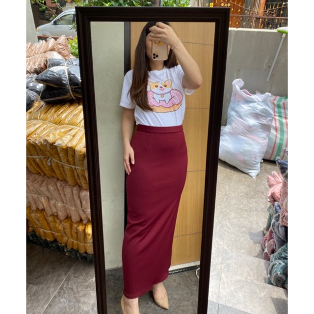 ( VM ) - Vanesha Margaretta - 530#Rok span bahan scuba panjang hijab