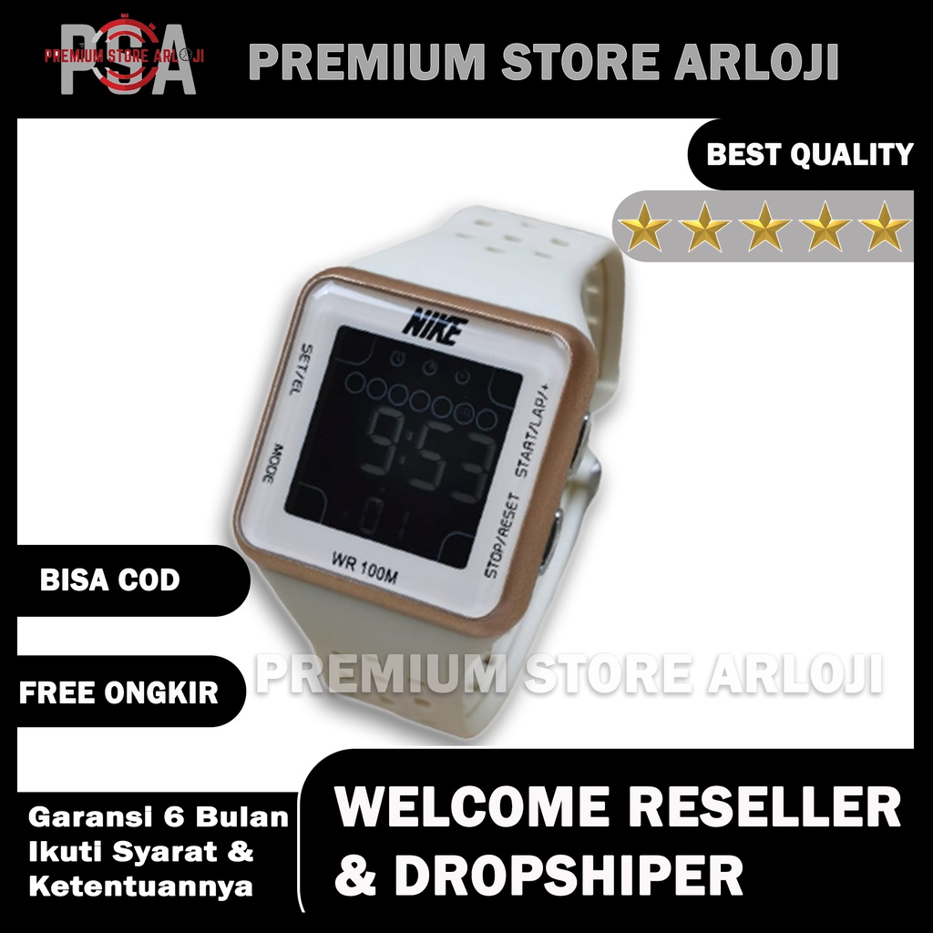 Grosiran Jam Tangan Wanita 48755 SL Digital Tali Strap Rubber Free Baterai (COD)