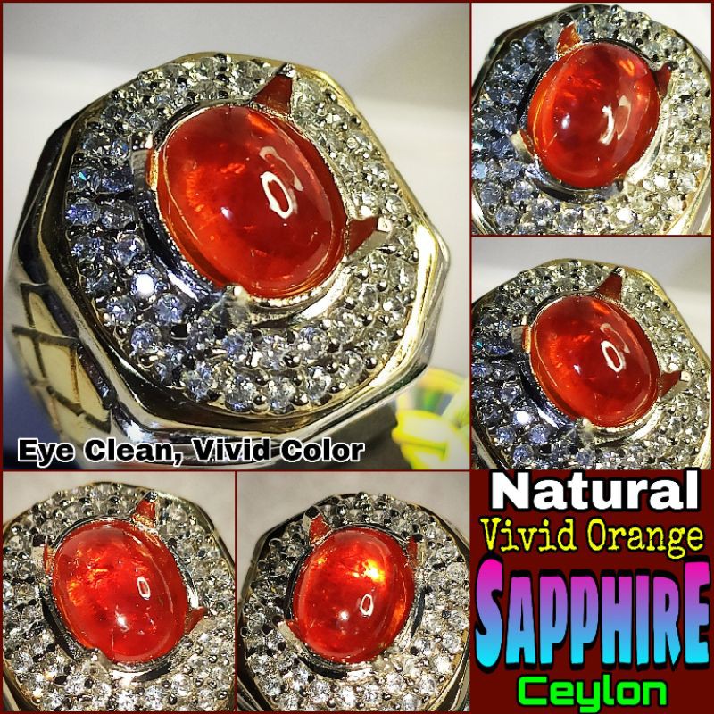 NATURAL VIVID ORANGE SAPPHIRE 2,81CT SERTIFIKT Bkn Yellow Blue Star Ruby Safir Padparadscha Srilanka