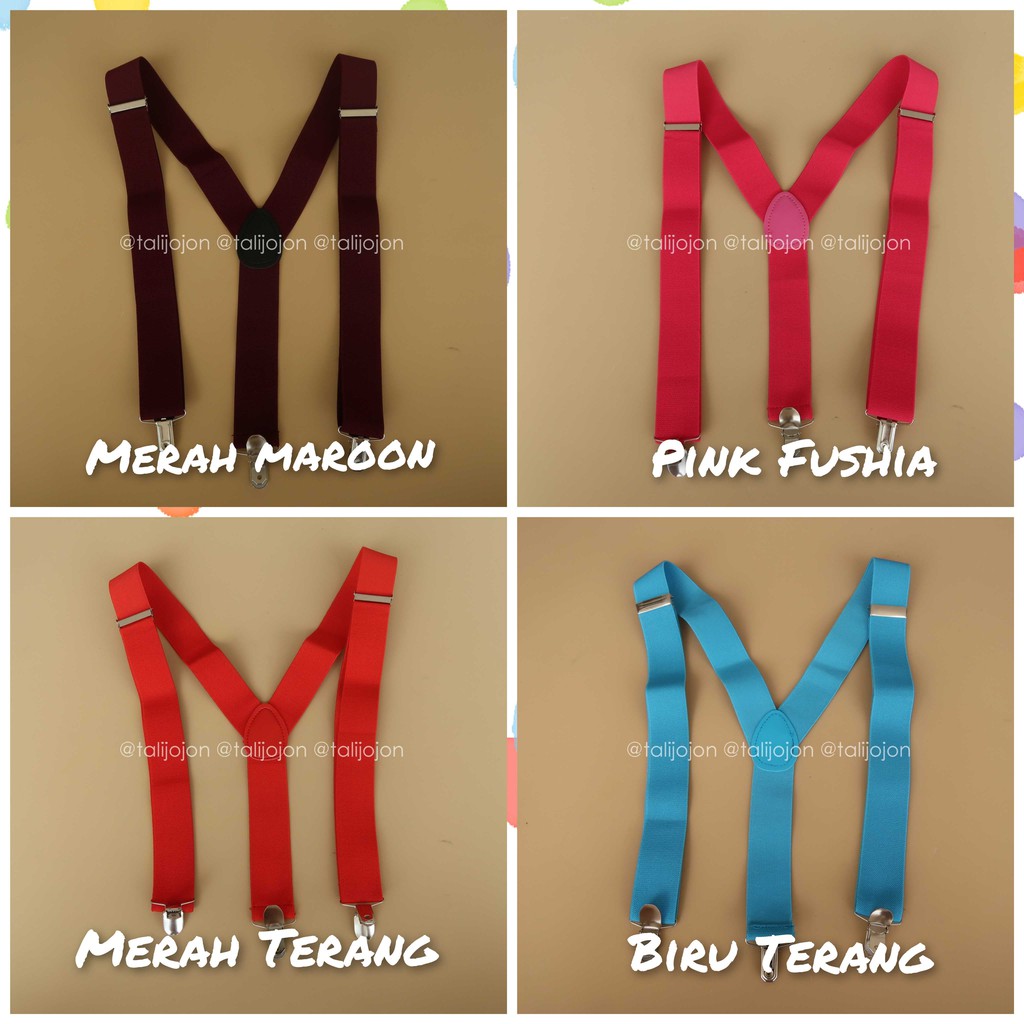 Suspender Pria Dewasa Anak dan Balita Bahan 100% Rubber Premium Warna Lengkap