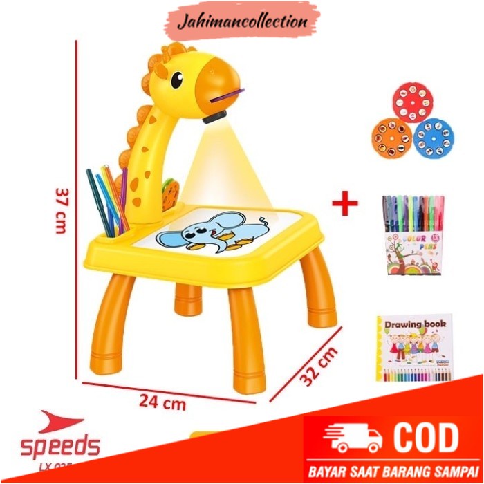 

✨ BISA COD ✨ SPEEDS meja gambar anak proyektor meja belajar proyektor anak 025-3 - Kuning