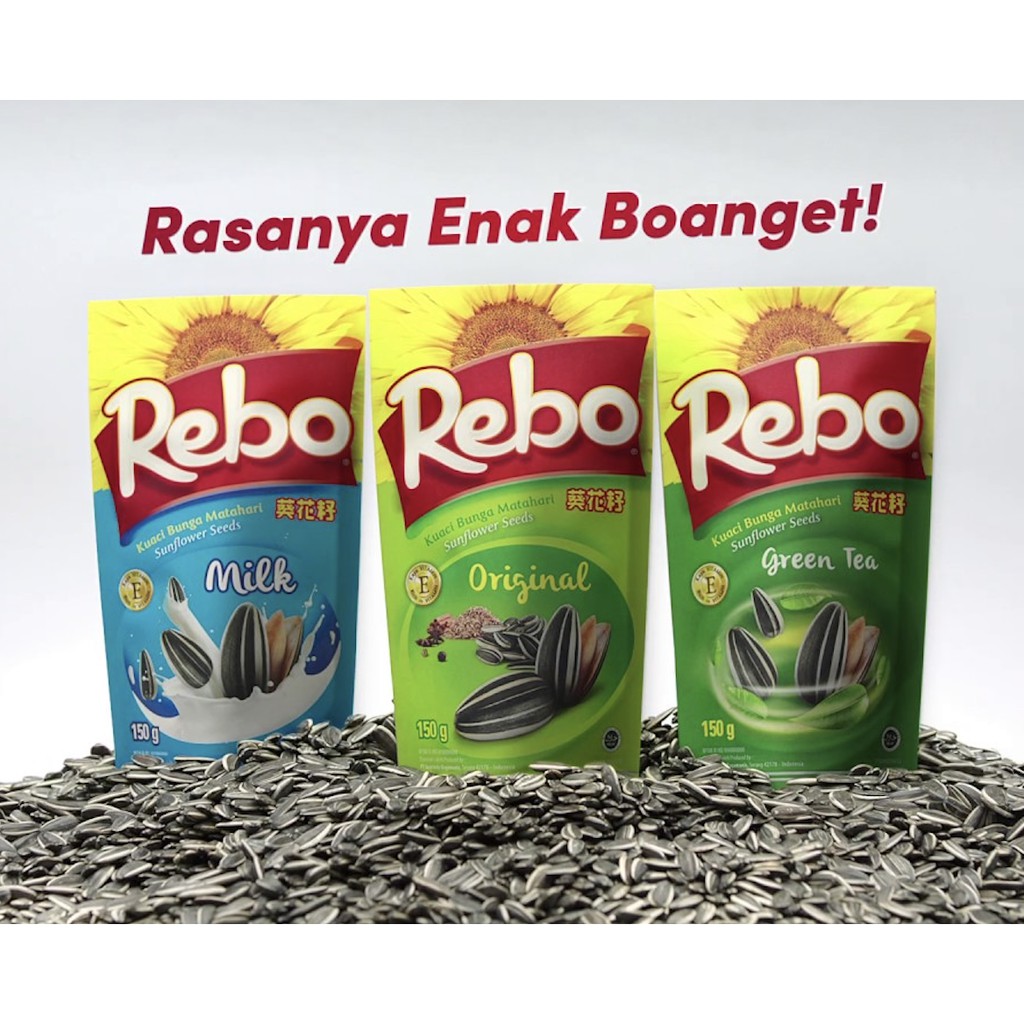 

Cemilan Kuaci REBO 150gr - Rasa Original / Milk