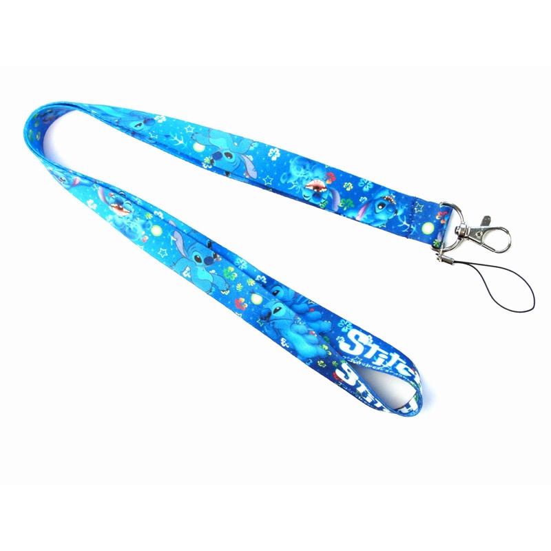 Tali Lanyard Gantung Leher Holder Kartu ID / Kunci / Handphone Desain Stitch 11 Gaya