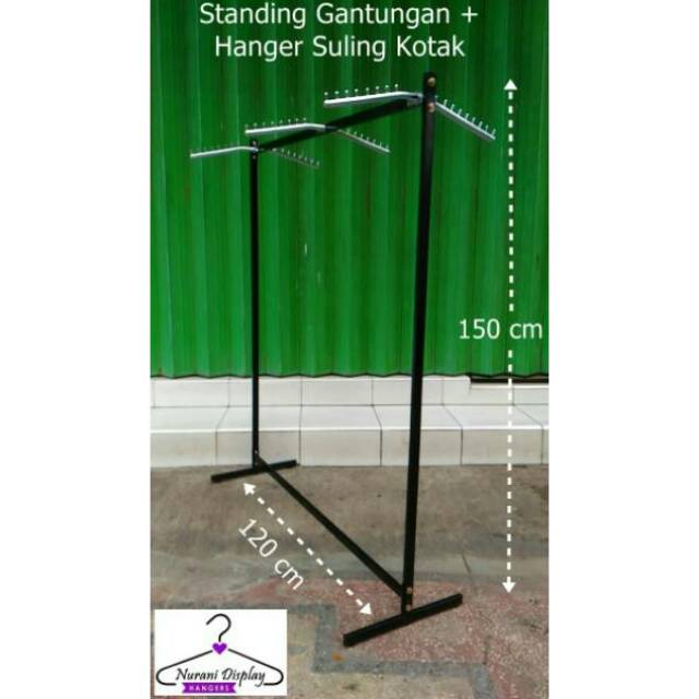 Rak Gawang Gantungan Baju + Hanger Suling Kotak