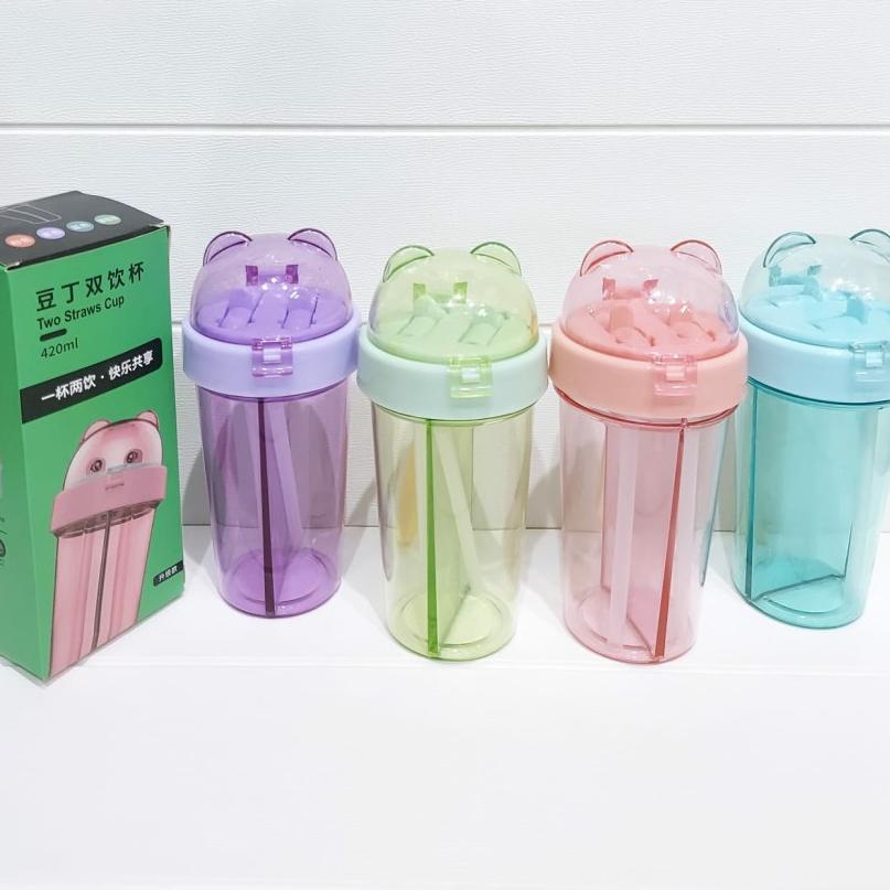 Y-47 botol minum 2 sisi 2 sedotan botol minum anak karakter tk tempat minum ❉