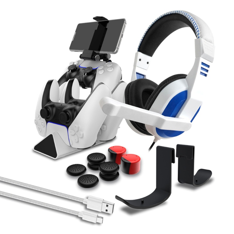 Btsg 6in1 Headset Gaming Headphone Hook Holders Controller Charging Stand Rocker Cap Untuk