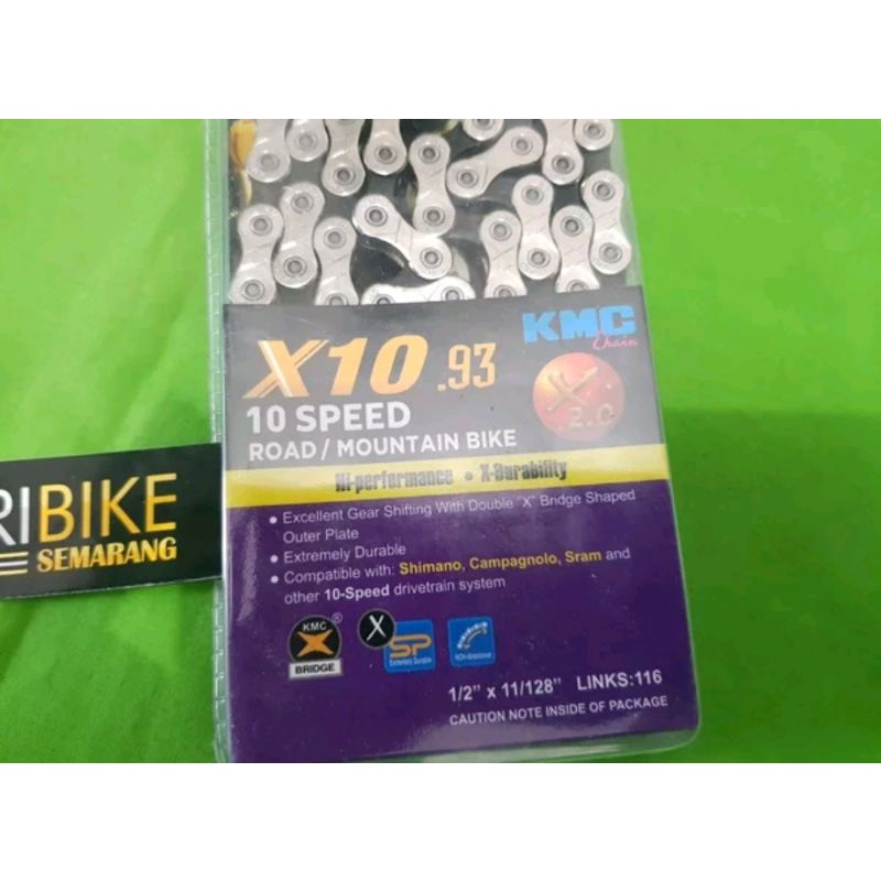 Termurah chain rantai Bike Bicycle Sepeda MTB Roadbike Road Bike Balap Federal Seli Lipat KMC X10 10 speed 10sp compatible dengan shimano sram ltwoo