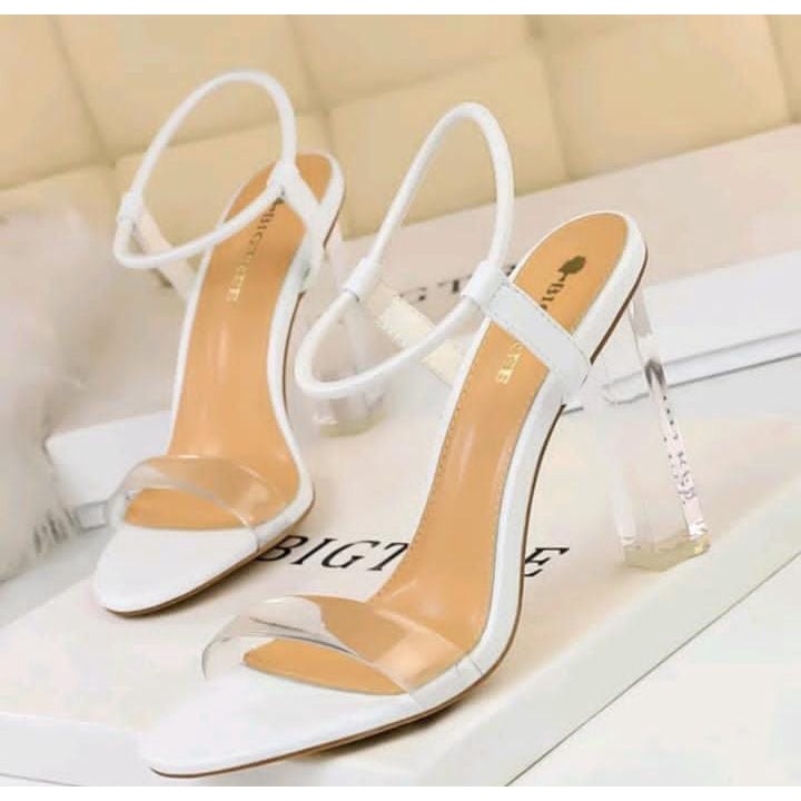 SANDAL HEELS HAK KACA 9CM STRAP JELLY TALI SANDAL ANDIEN DR-018