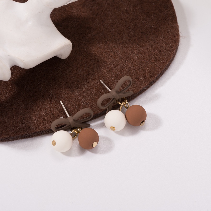 [littlecrab] Anting Pita Bola Colorful Anting Lucu Unik Two Tone 2 Warna Cute Woman Earrings Anting Berkualitas Simple Elegan Korean Style