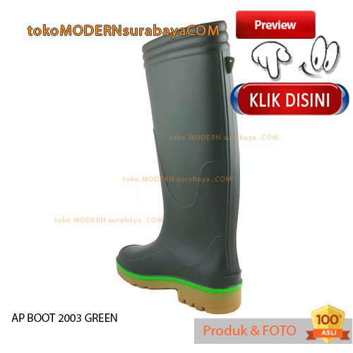 AP BOOT 2003 GREEN sepatu pria boot tinggi karet anti air