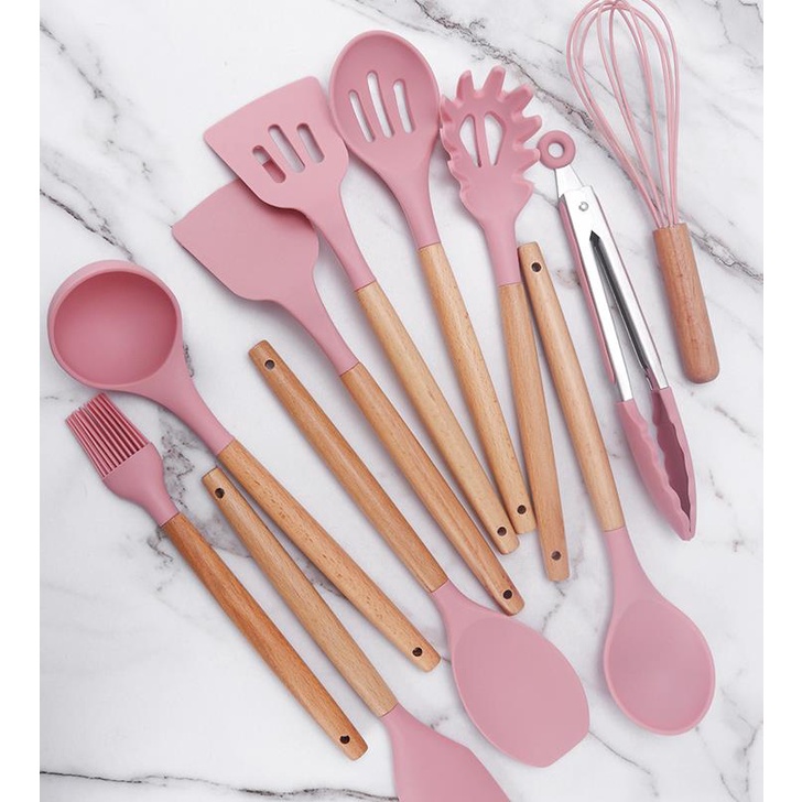 Spatula Sillicone Utensil Set 11 Pcs / Peralatan Memasak Anti Leleh Panas