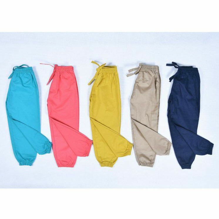 PILIH WARNA Jogger Poplin polos 1 - 6 tahun Celana Joger Anak