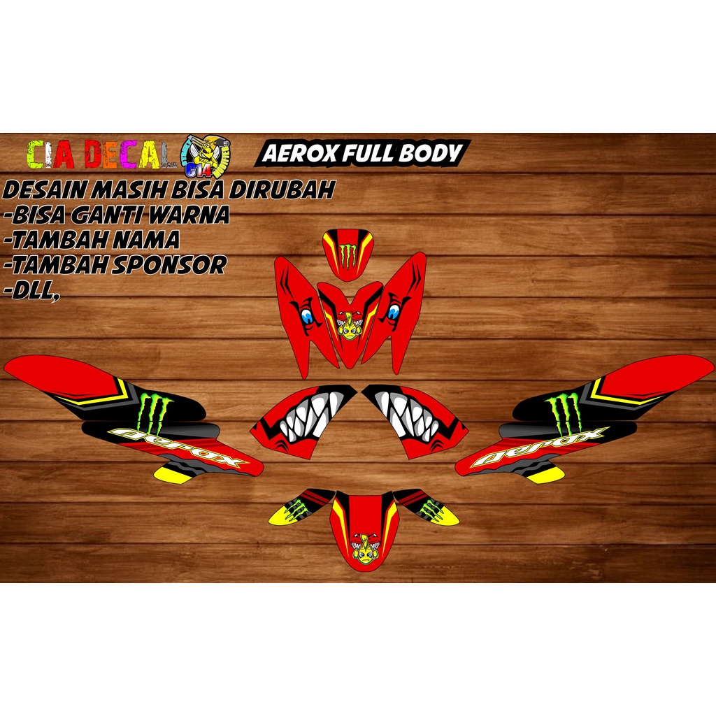 DECAL STIKER FULL BODY AEROX HIU MONSTER