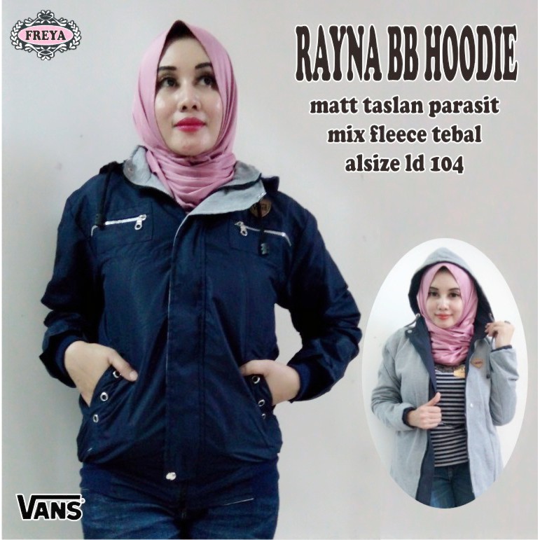 RAYNA VANS HOODIE BB| JAKET WANITA PARASUT BOLAK BALIK | JAKET BOBAL