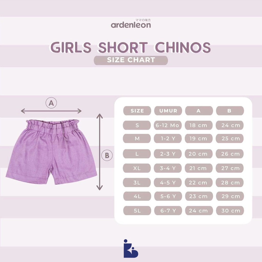 Ardenleon Girls Short Chinos | Celana Anak Perempuan | Celana Pendek