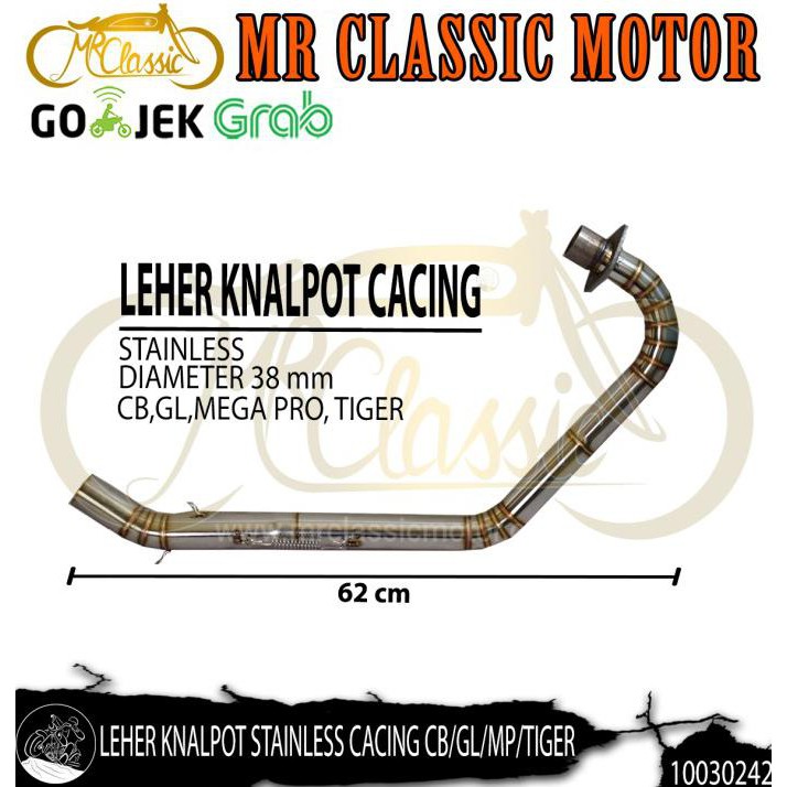 Sale Leher Knalpot Stainless Cacing Cb/Gl/Mp/Tiger 38 Mm Sale