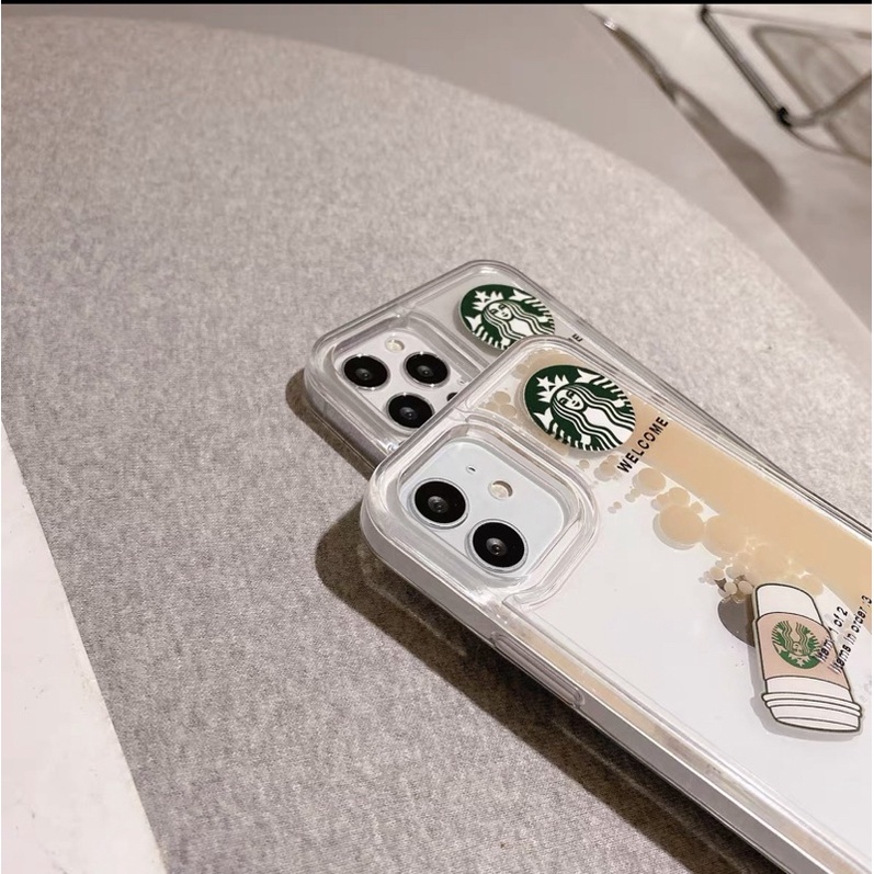 CASING STARBUCKS KOPI MOTIF COFFEE HARD CASE IPHONE SE 2 6 6+ 6S+ 7 7+ 8 8+ PLUS TPU TRANSPARAN SHOCKPROOF QUICKSTAND COVER