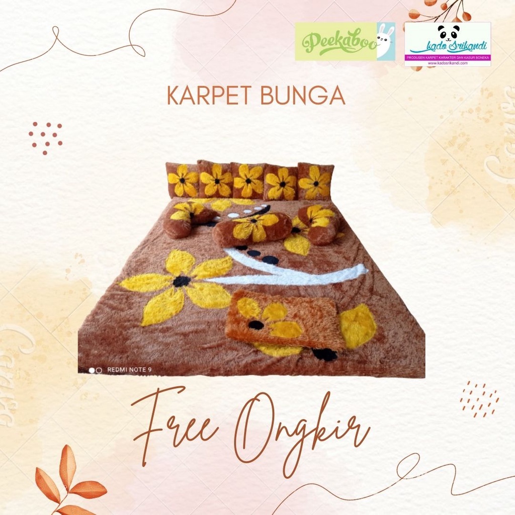 KARPET BUNGA MOTIF FREE ONGKIR