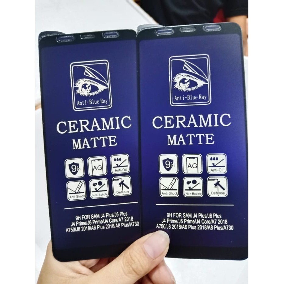 SAMSUNG A8 PLUS Ceramic Matte Blue Ray Screen Guard Anti Radiasi Full Cover