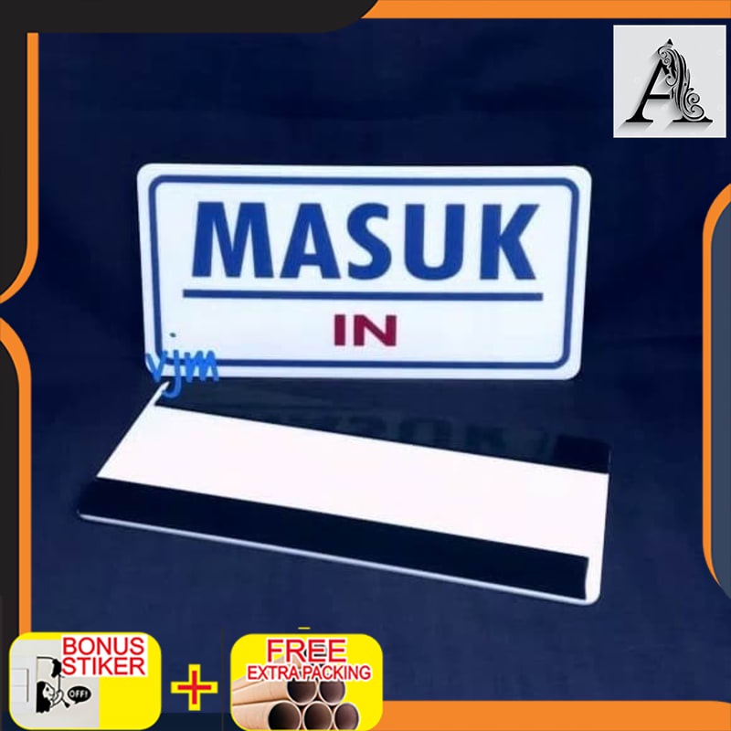 

Murah sign board akrilik masuk / in sign label acrylic masuk 20x95cm