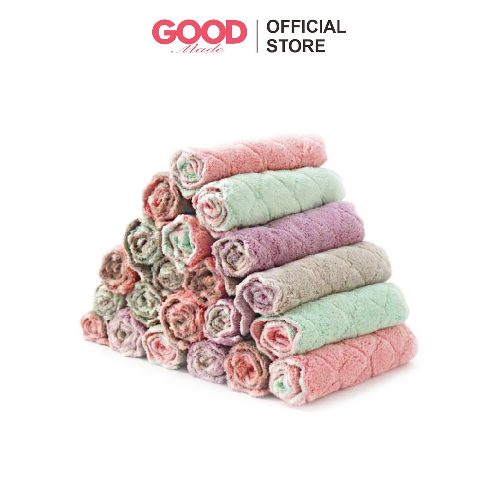 GOOD MADE - Kain Lap Piring Anti Minyak Tebal  Kain Lap Micro fiber Dapur Lap Cuci Piring Gelas Coral Fleece