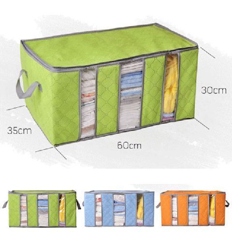 Bamboo Storage Box 3 sekat warna box organizer penyimpanan pakaian