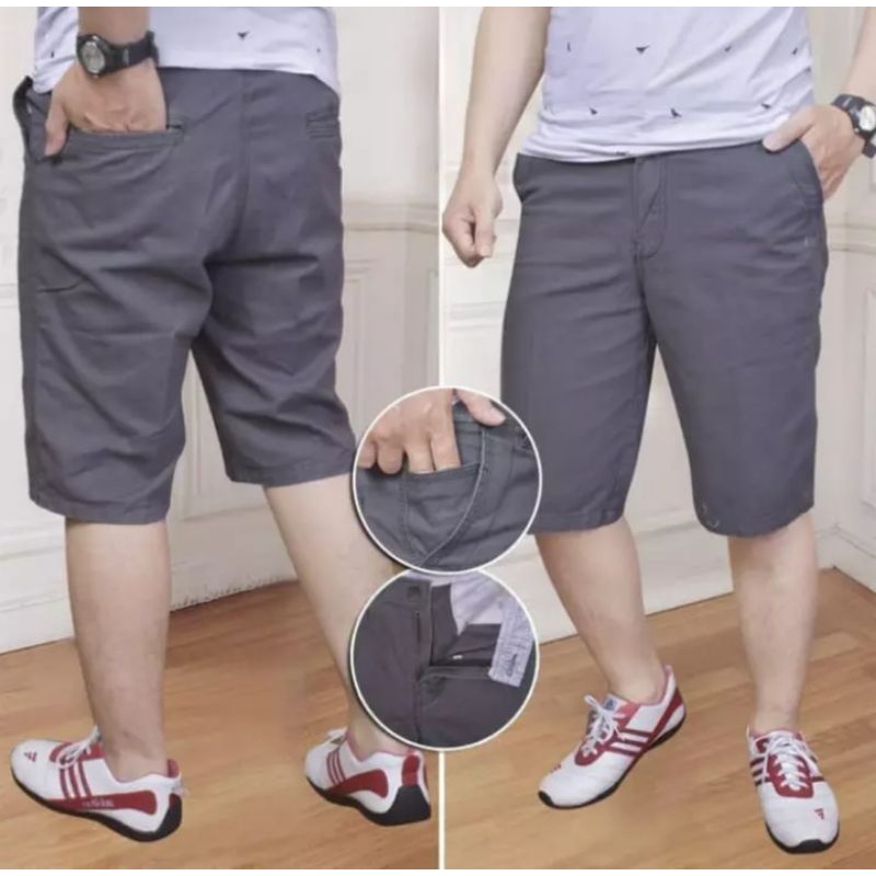 Celana Katun Camvas Chinos Pendek Pria Original AVL