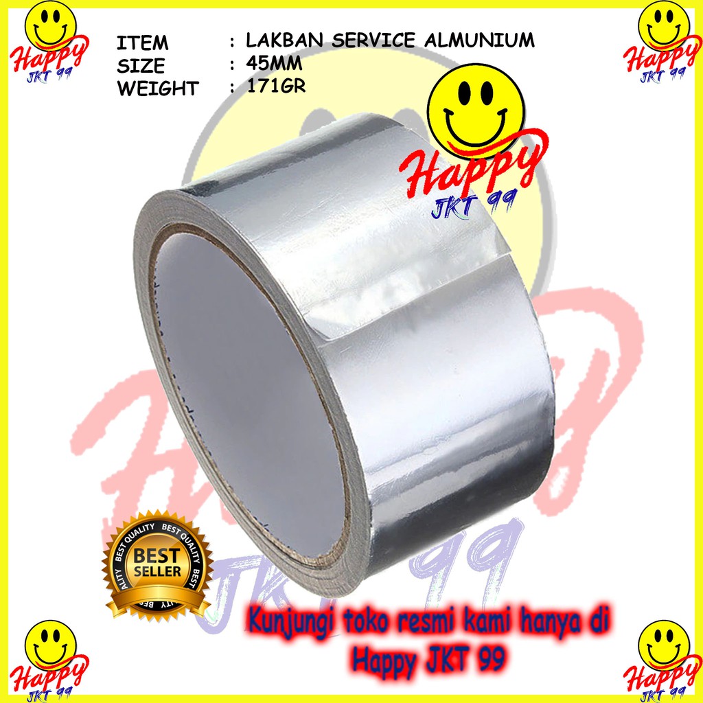 [ HAPPY JKT 99 ] LAKBAN ALUMUNIUM ALUMINIUM FOIL TAPE 4.5CM X 18METER (ANTI PANAS SERVICE)