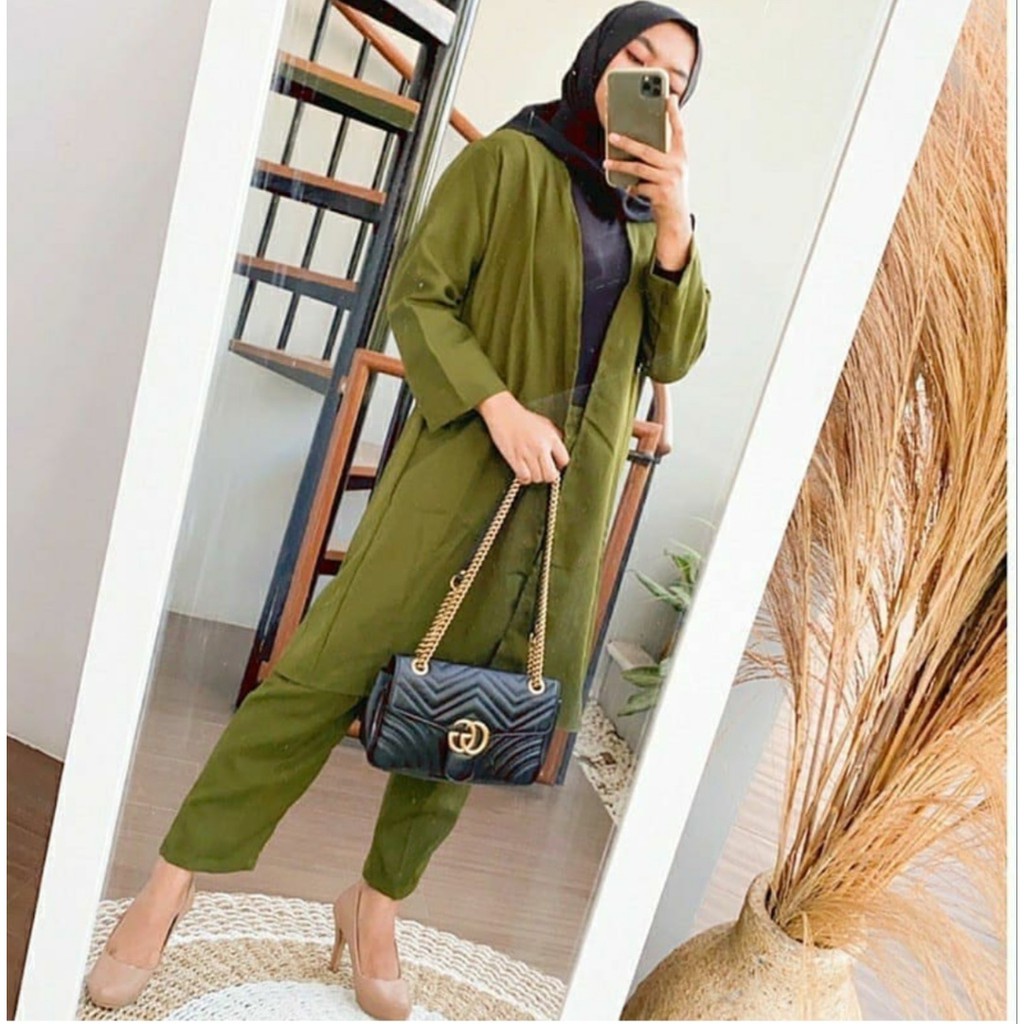 SETELAN ALLESIA / SETELAN LONG CARDI ALLESIA / CARDIGAN OUTER SET LEDERA (TIDAK TERMASUK INNER)