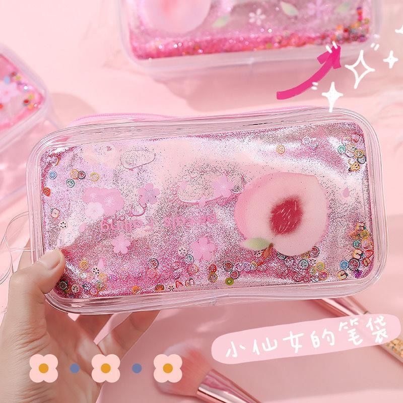 

Tempat pensil Kotak Pensil Tas kosmetik GLITTER Quicksand Liquid Cute Animal