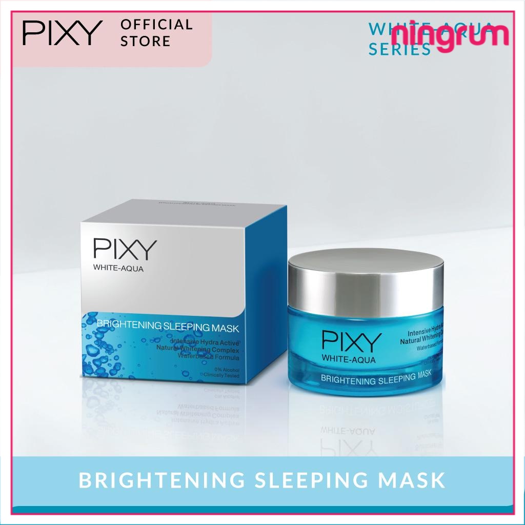 Ningrum Kecantikan Perawatan Wajah White Aqua Brightening Moisturizer | Sleeping Mask 18g/50g PIXY Ori - 8040