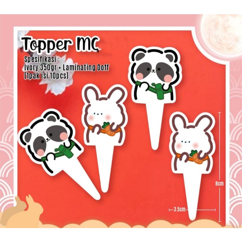 10pcs Topper Kue Bulan Topper Mooncake Topper Kue Ultah Hiasan Kue Lucu Hiasan Kue Bulan Tusukan Kue
