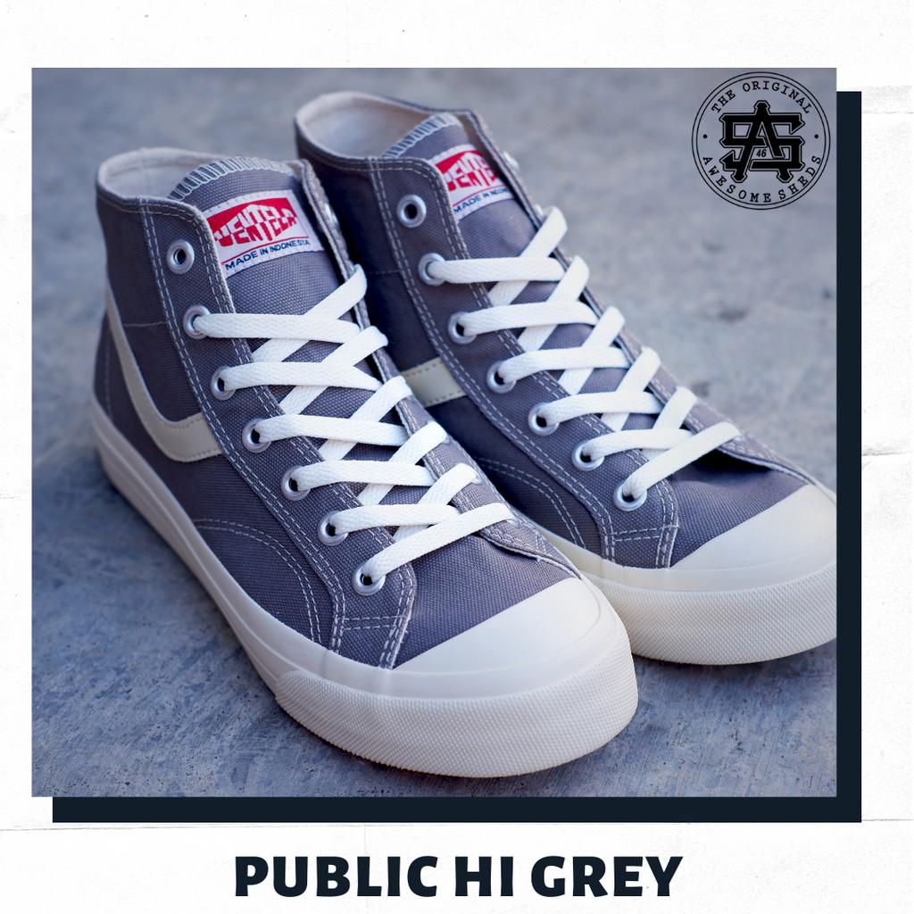 Sepatu Ventela Public High Grey Abu Sneakers Original
