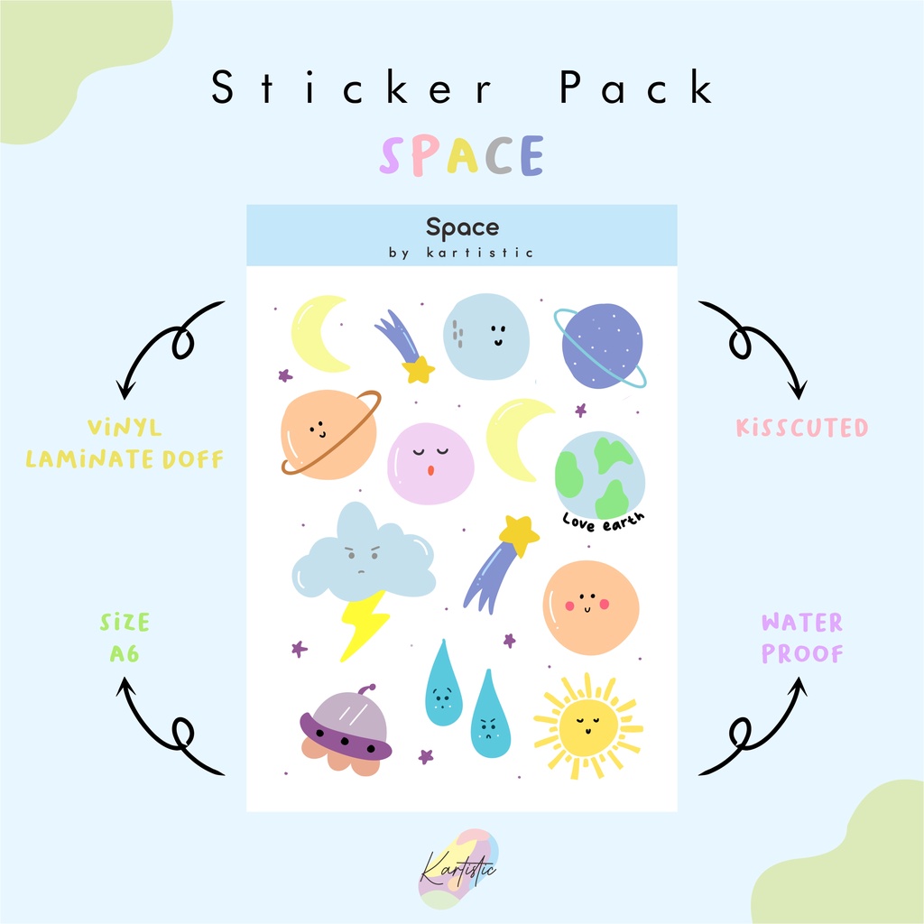 

Vinyl sticker set SPACE journaling