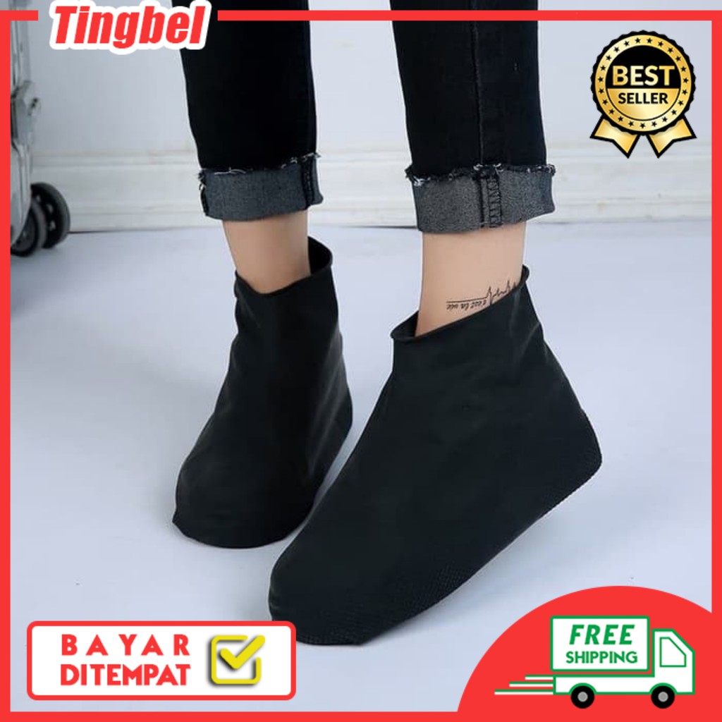 Silikon Silicon Cover Shoes Jas Sepatu Karet Latex Waterproof Low Pendek Bawah Mata Kaki