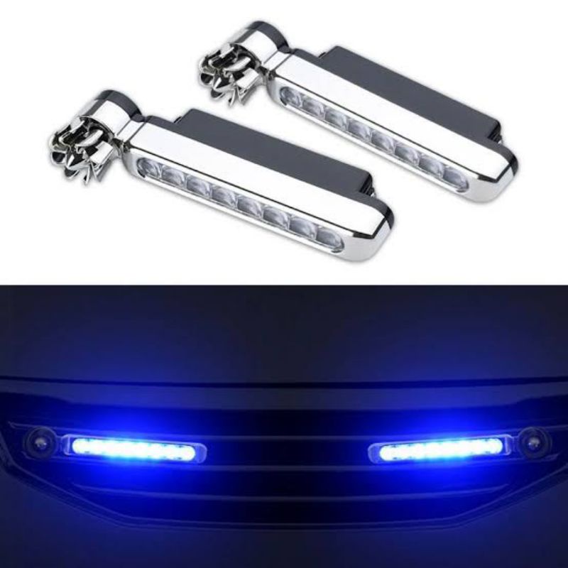 LAMPU DRL 8 LED FOGLAMP TENAGA ANGIN SPESIAL BLUE