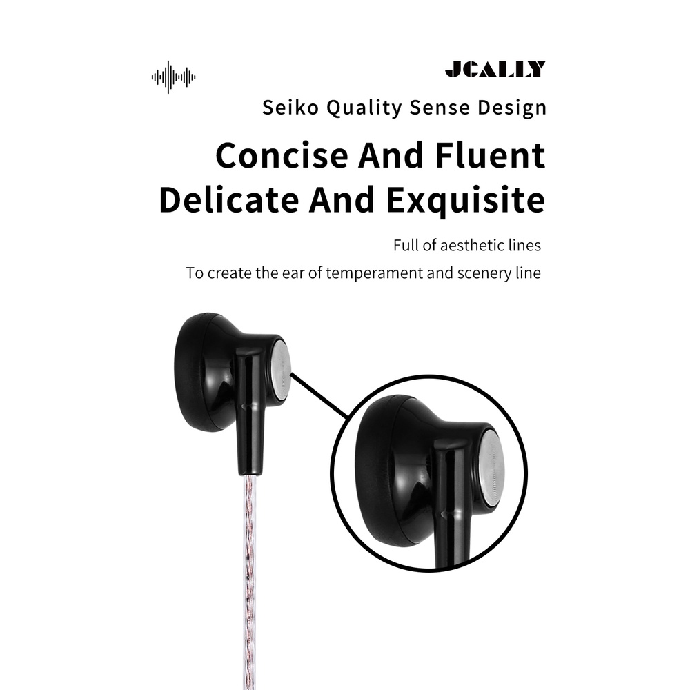 JCALLY EP01 Vocals Flat head earphone Dynamic earbuds with OFC 3.5mm cable