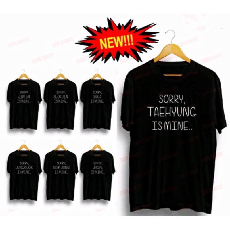 KAOS BTS SORRY TAEHYUNG IS MINE JUNGKOOK NAMJUN SUGA JHOPE JIMIN SEOKJIN