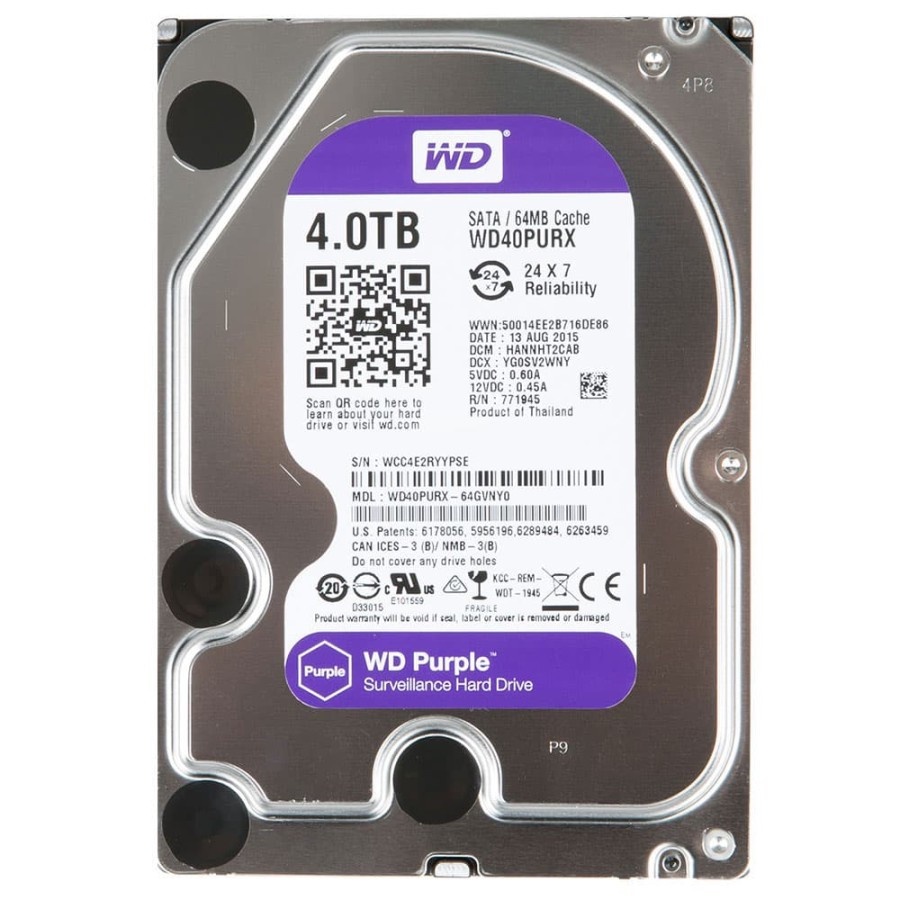 HDD 4TB WD PURPLE Harddisk CCTV 4 TB WD 3,5" HARDDISK WD PURPLE 4 Tera