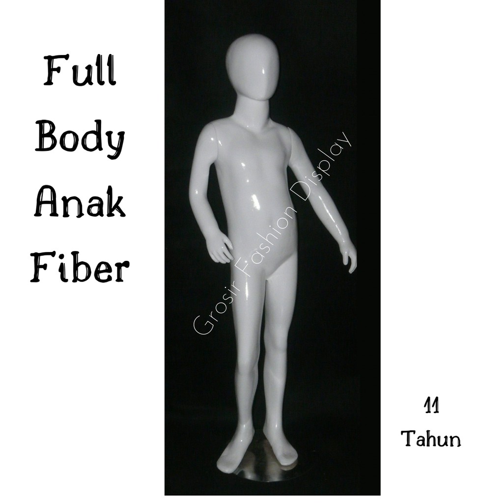 Patung Manekin Full Body Fiber Anak 11 Tahun Alien Putih Patung Anak Cewek Cowok Bisa Pakai - SET D