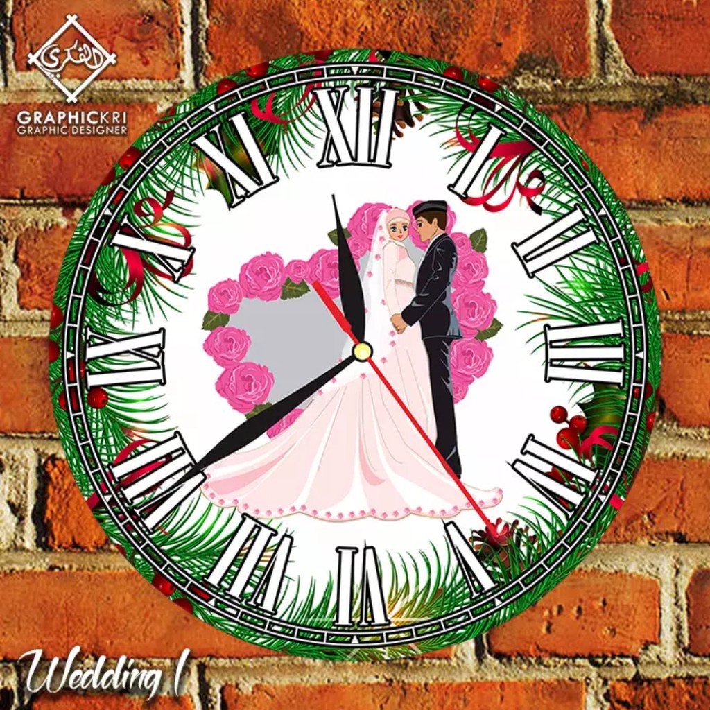 Kado Pernikahan - Wedding - Anniversary Custom - Jam Dinding Unik - Wedding 1