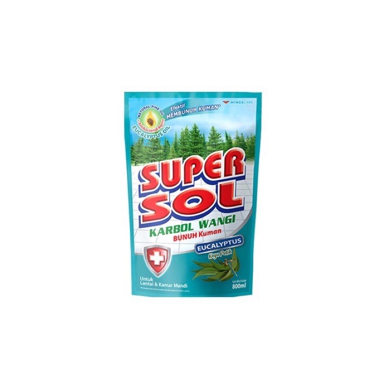 Supersol Eucalyptus Karbol 800ml - Super sol Karbol Pewangi Eucalyptus Refill Pouch 800ml - Supersol Pine Cemara Karbol antiseptik